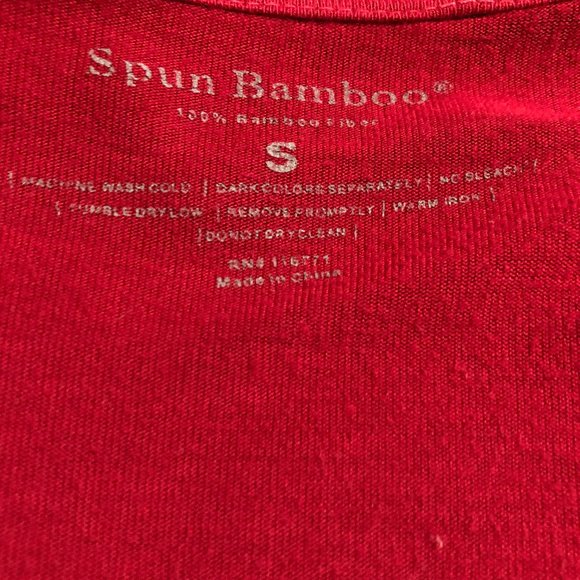 Red spun bamboo Long sleeve top - Picture 5 of 5